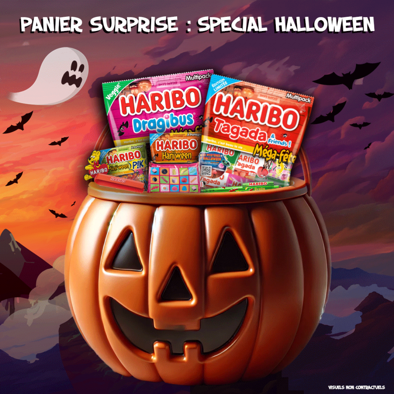 PANIER SURPRISE : SPECIAL HALLOWEEN 2024 / BONBONS HARIBO + GOODIES