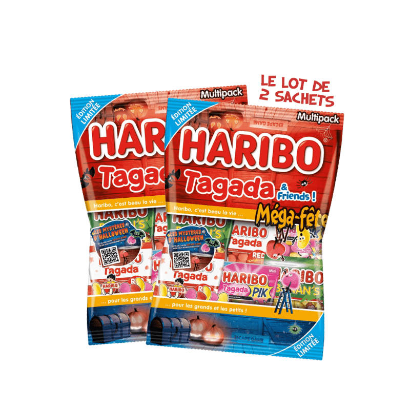 LOT DE 2 : Sachets Haribo MégaFête Tagada Friends Halloween 660g