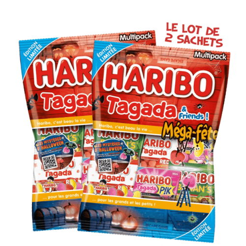 LOT DE 2 : Sachets Haribo MégaFête Tagada Friends Halloween 660g